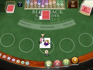 blackjack surrender screenshot